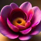 Detailed Close-Up of Vibrant Pink Flower with Textured Center