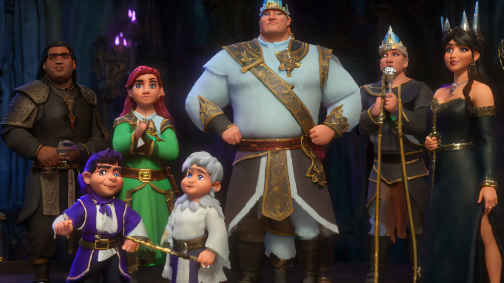 Diverse Heroic Animated Characters in Castle Setting
