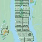 Stylized Manhattan Map with Distorted Text and Design Elements