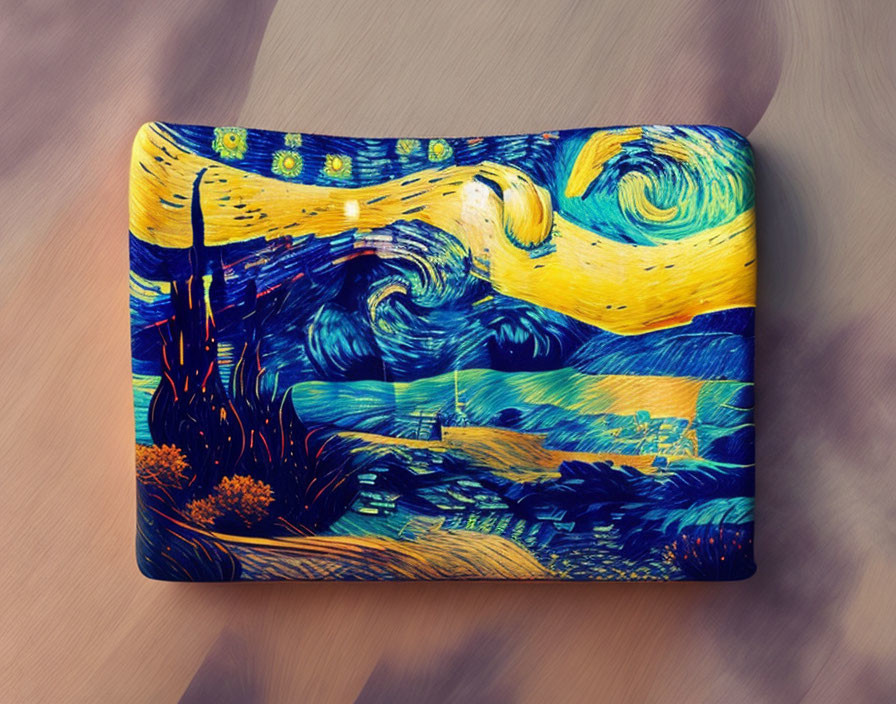 Laptop skin with "Starry Night" painting theme