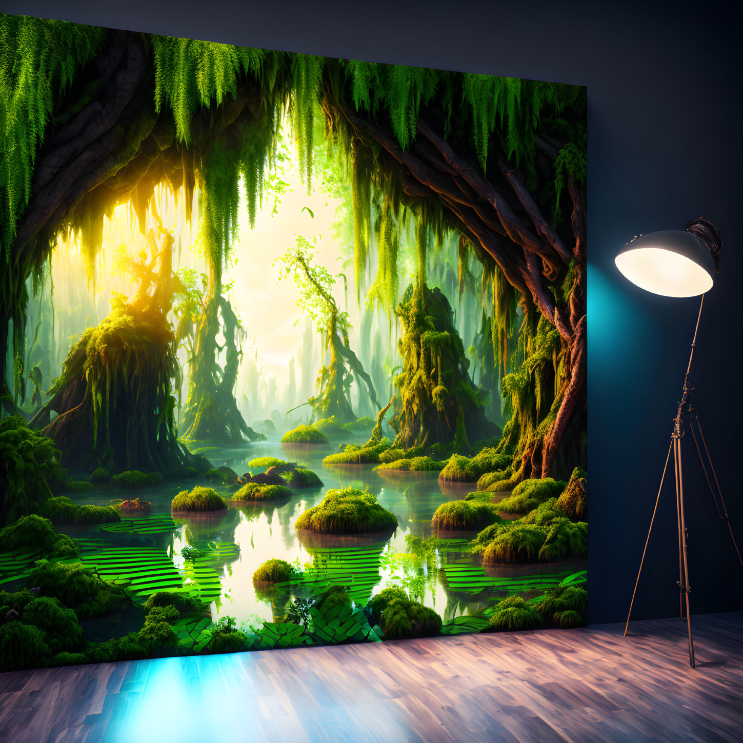 Spacious Room with Enchanting Forest Canvas