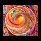 Colorful Abstract Swirl on Black Background