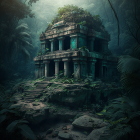 Overgrown ancient jungle temple with mysterious ruins