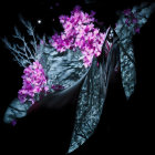 Vibrant abstract digital art: coral-like undersea creation in neon colors