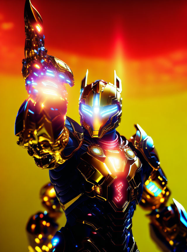 Detailed Image of Vibrant Iron Man Suit with Dynamic Lighting