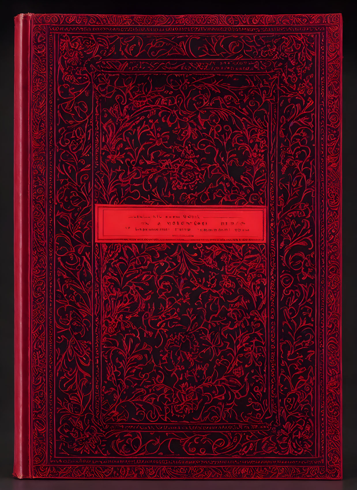 Elaborate Red and Gold Embossed Antique Book Cover