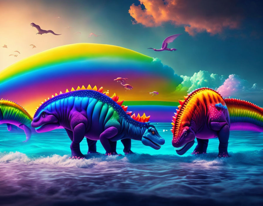 rainbow dinosaurs