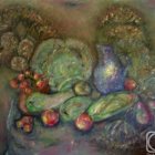 Glass Objects, Marbles, and Fruit Still Life Painting with Light and Reflections