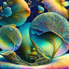 Colorful Psychedelic Nature Face Artwork