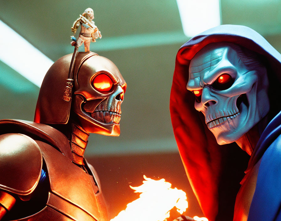 Figurine of Skeletor with Cylon Centurion and Dinosaur Rider