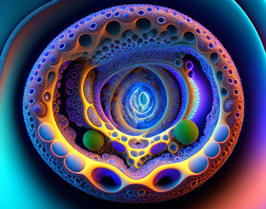 Colorful Abstract Fractal Art: Intricate Spiraling Design