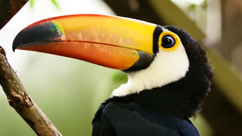 Vibrant Toucan Close-Up with Colorful Beak