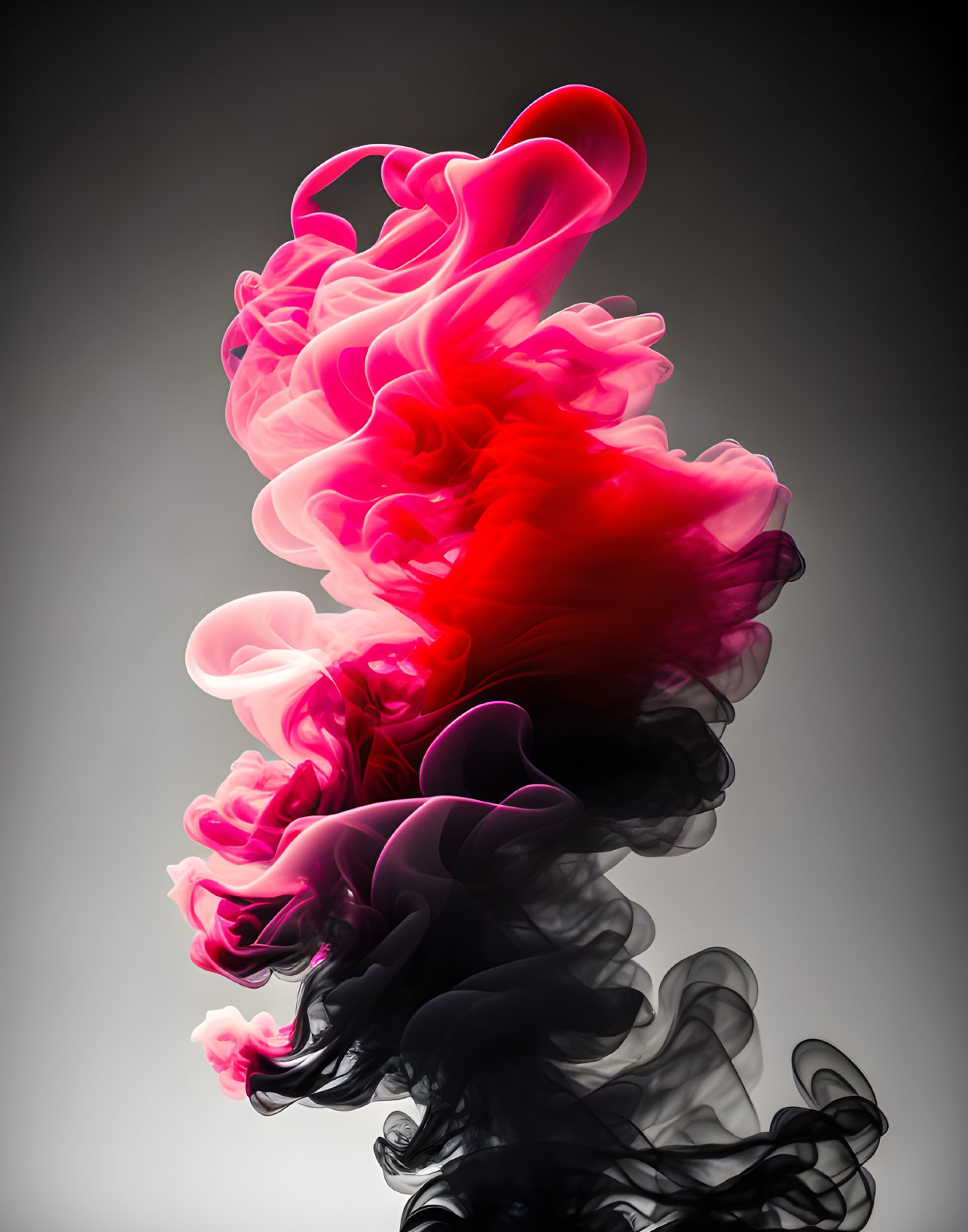 Colorful Swirling Smoke Gradient on Grey Background