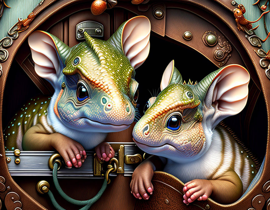 Colorful Anthropomorphic Mice in Steampunk Setting