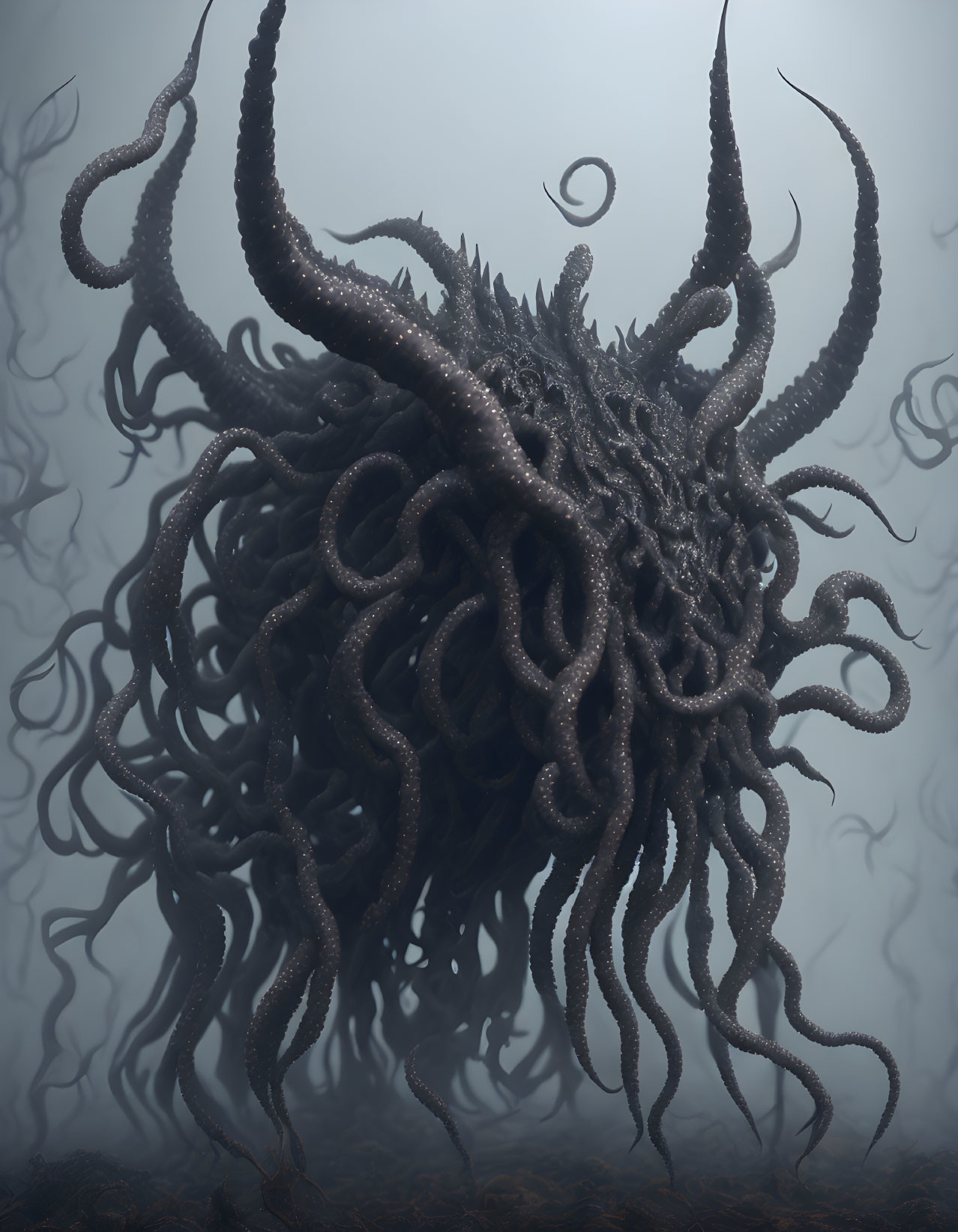 Dark Tentacled Creature: Eerie and Ominous Presence