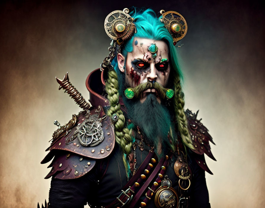 Elaborate Fantasy Makeup and Warrior Aesthetic