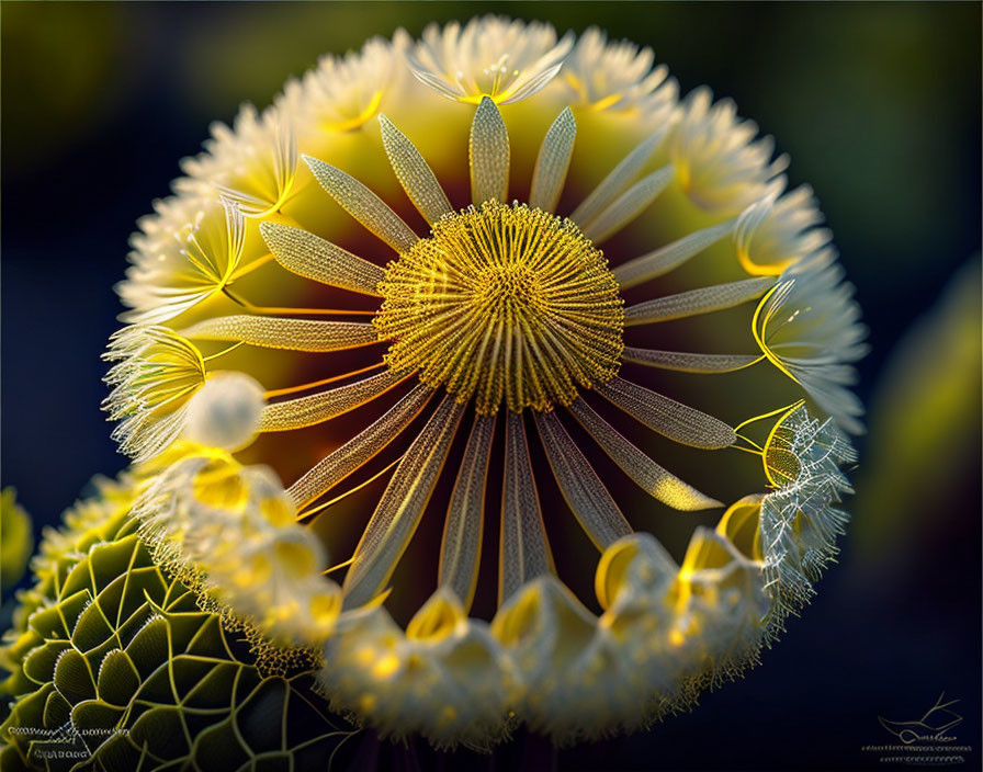 Detailed Close-Up of Banksia Flower with Yellow-Green Florets