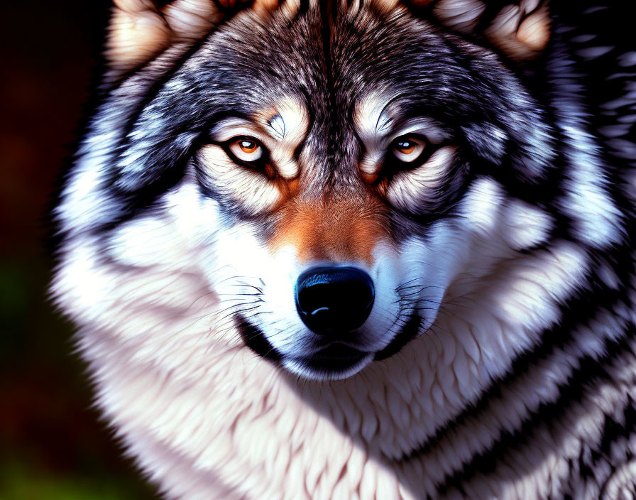 Majestic Alaskan Malamute with piercing eyes and thick coat in warm sunlight