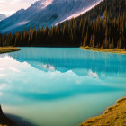 Tranquil Mountain Lake Reflecting Dusk Sky