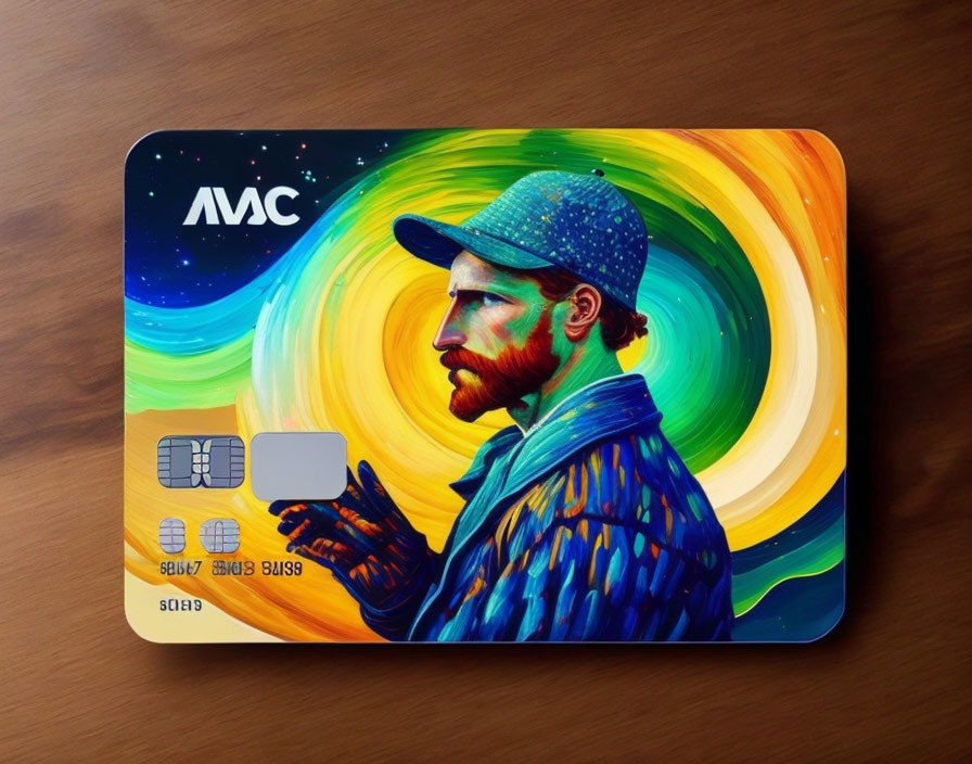 Colorful Vincent van Gogh-inspired credit card design