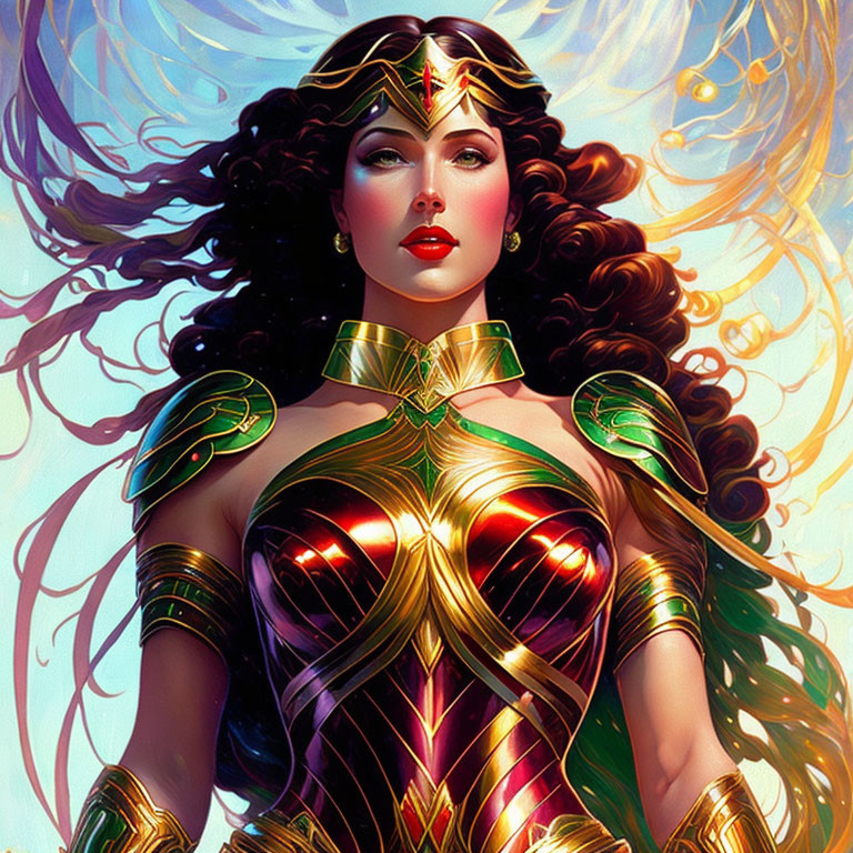 Vivid Wonder Woman illustration in detailed costume