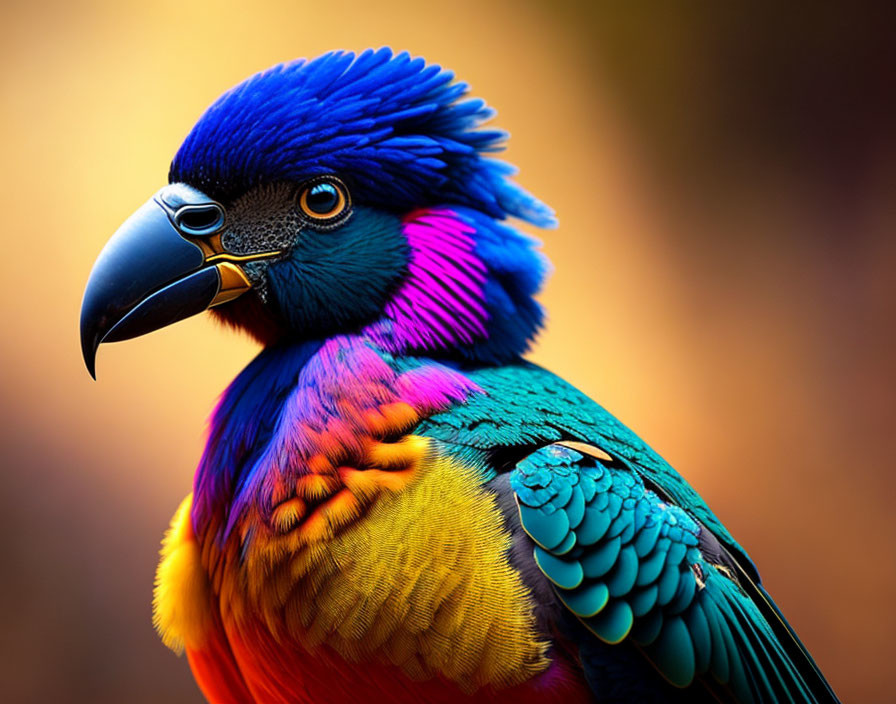 Colorful Parrot with Detailed Plumage and Sharp Beak