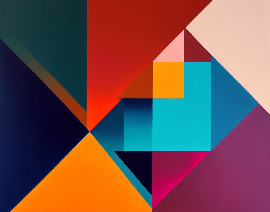 Colorful abstract geometric shapes in vibrant display