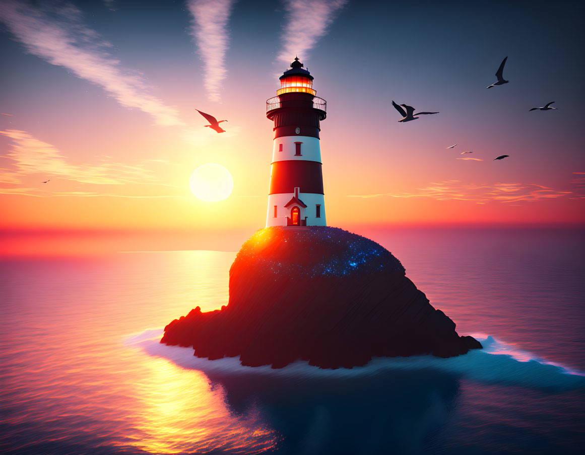 Lighthouse sunset