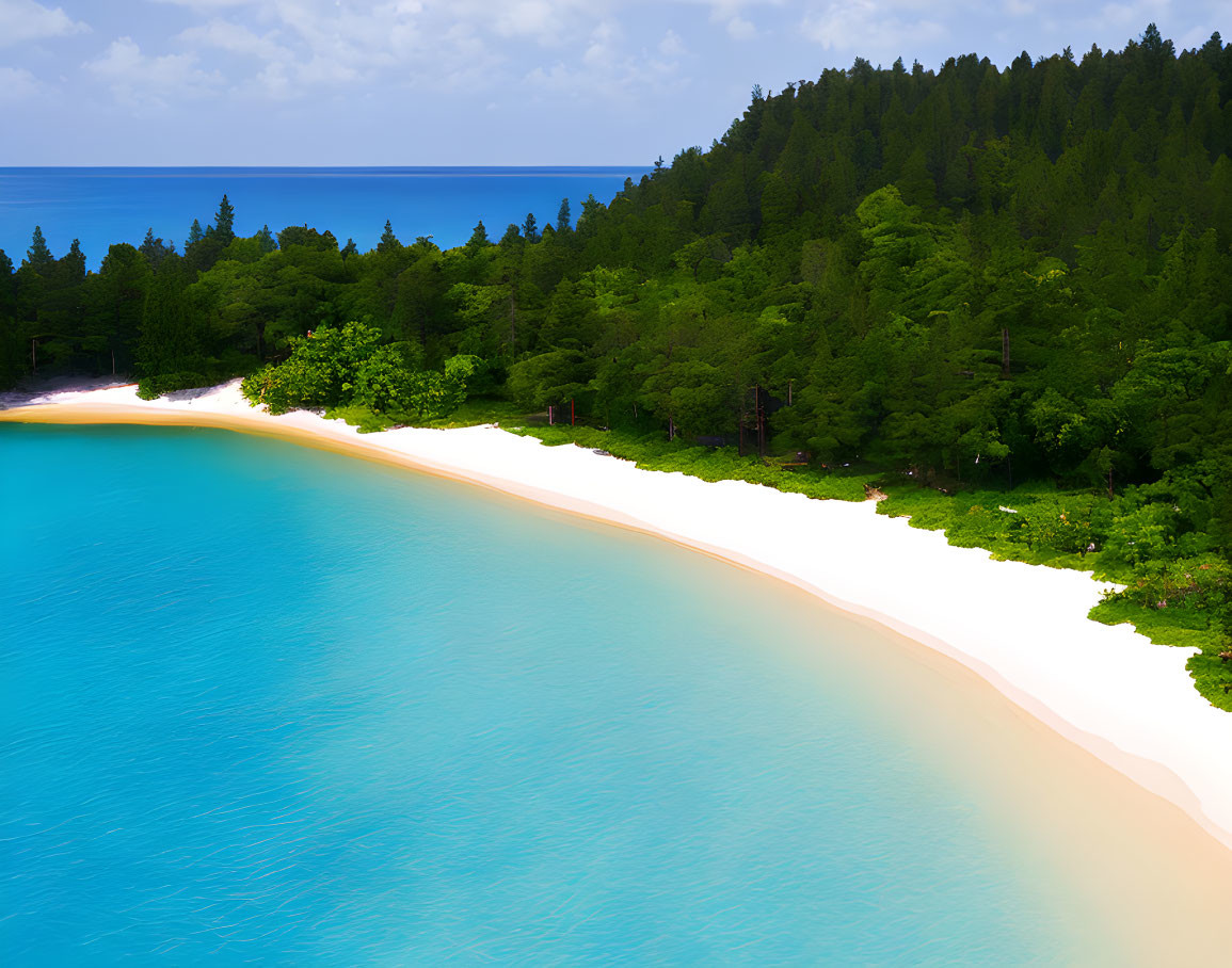 Tropical Beach with Turquoise Waters and White Sand