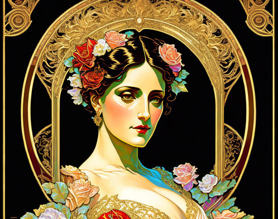 La Traviata in the style of Alphonse Mucha