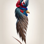 Colorful Rooster Illustration with Vibrant Feathers