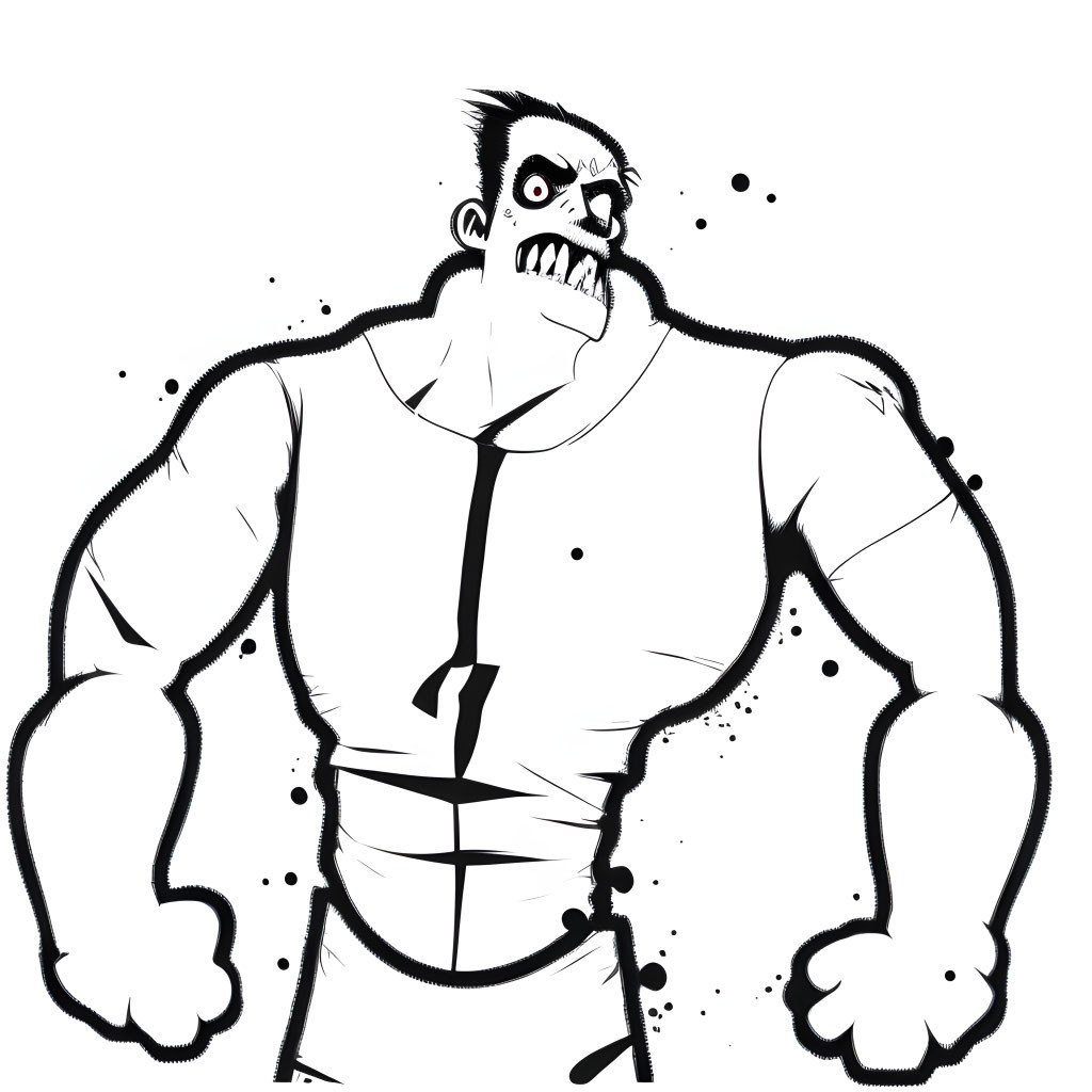 Monochrome angry man illustration with clenched fists and splatter effect