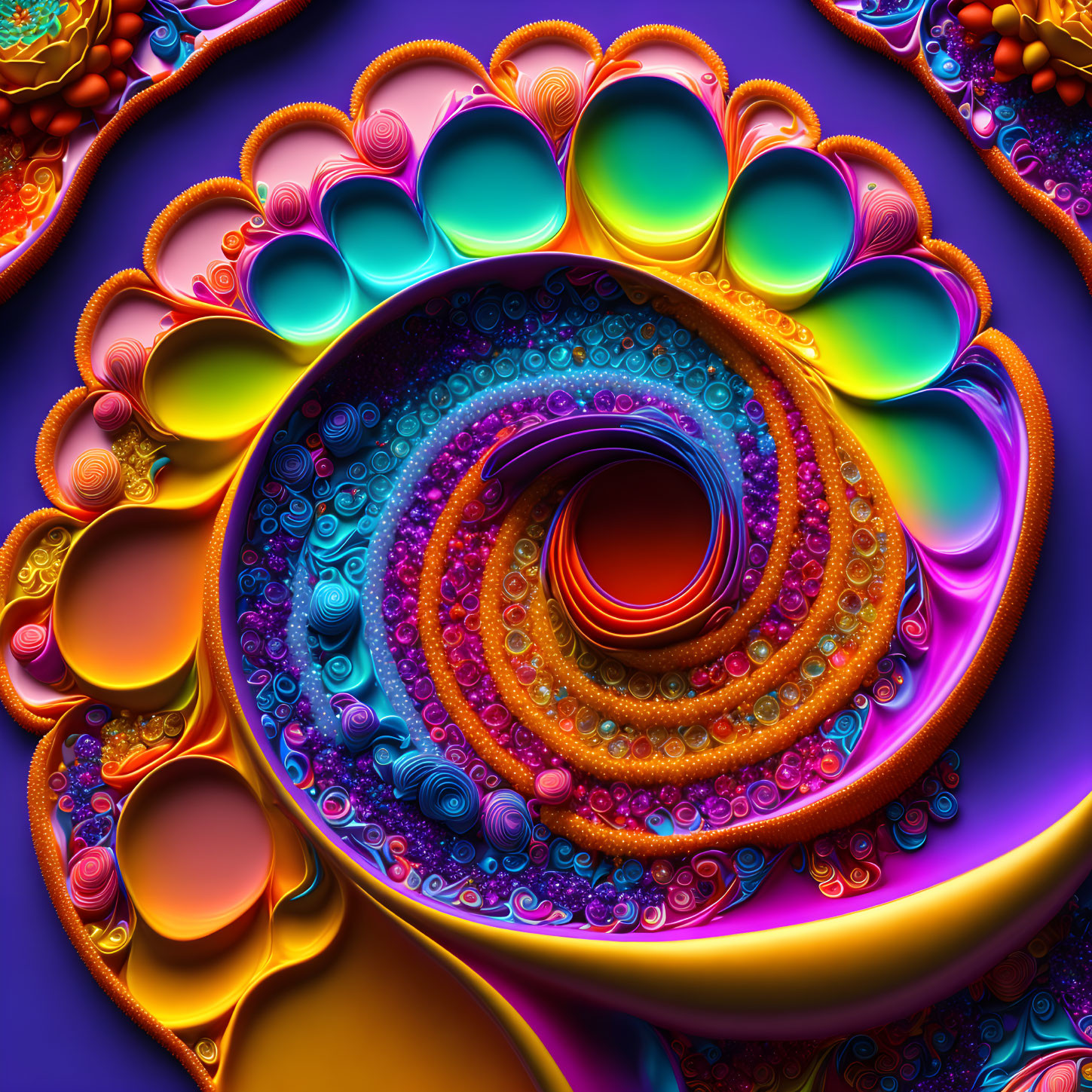 Colorful Fractal Image with Intricate Swirling Patterns