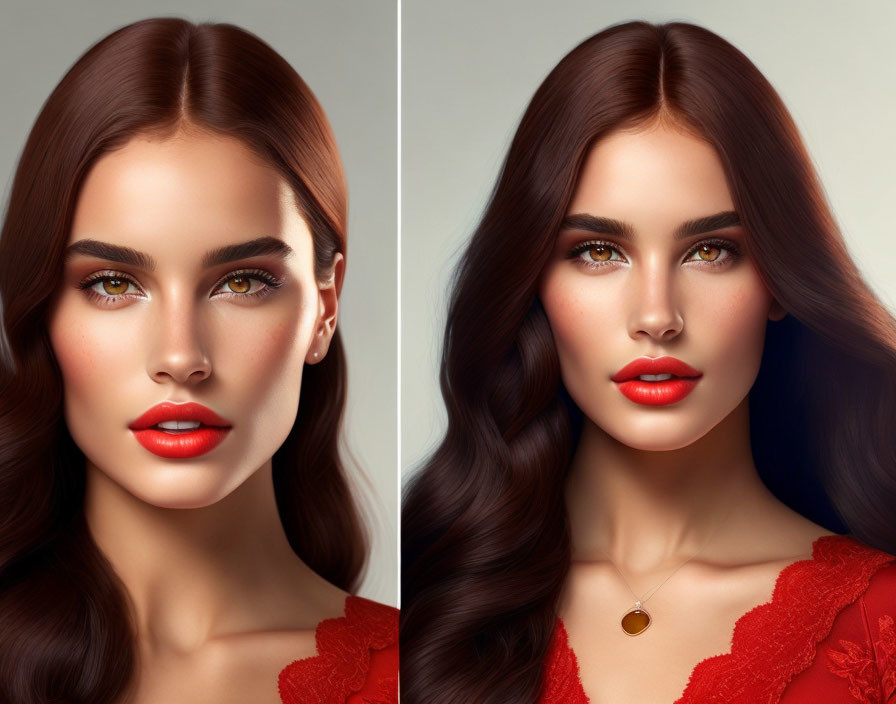 Subtle makeup enhancements for pronounced eyes, lips, and smoother skin