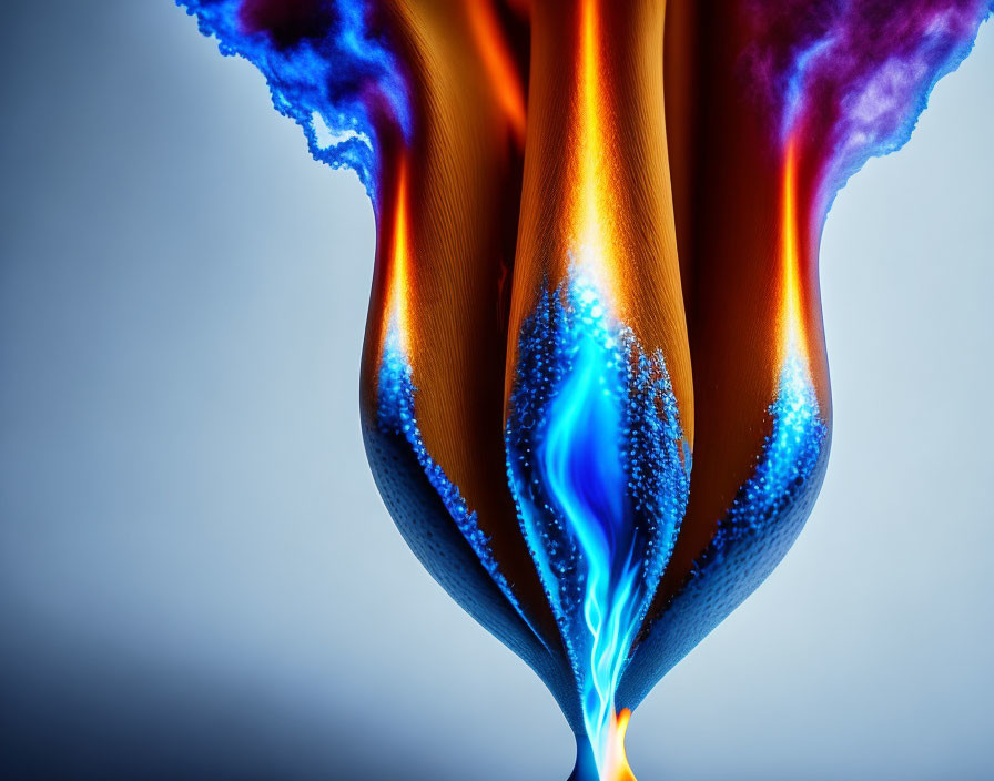 Abstract Fiery Flow in Blue and Purple Tones