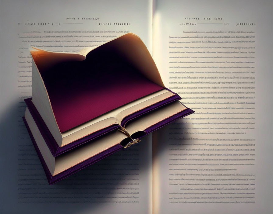 Open book forms heart shape on stack of books under warm light