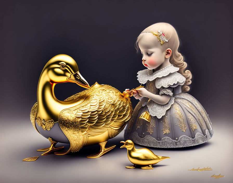 Cinderella eating the golden goose