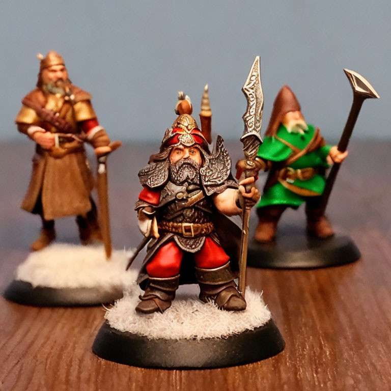 Fantasy Miniature Figures of Warriors in Different Armors