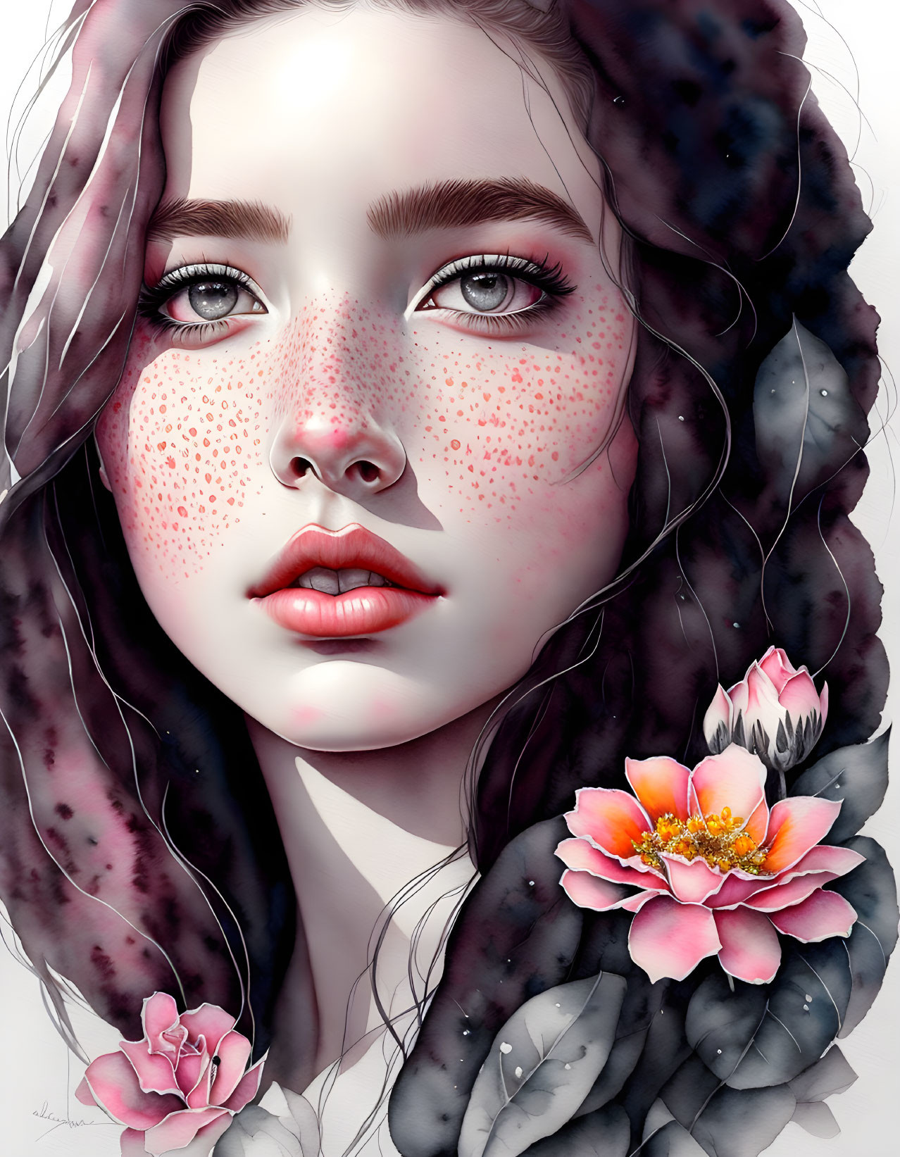 Freckles flowers and lips 2