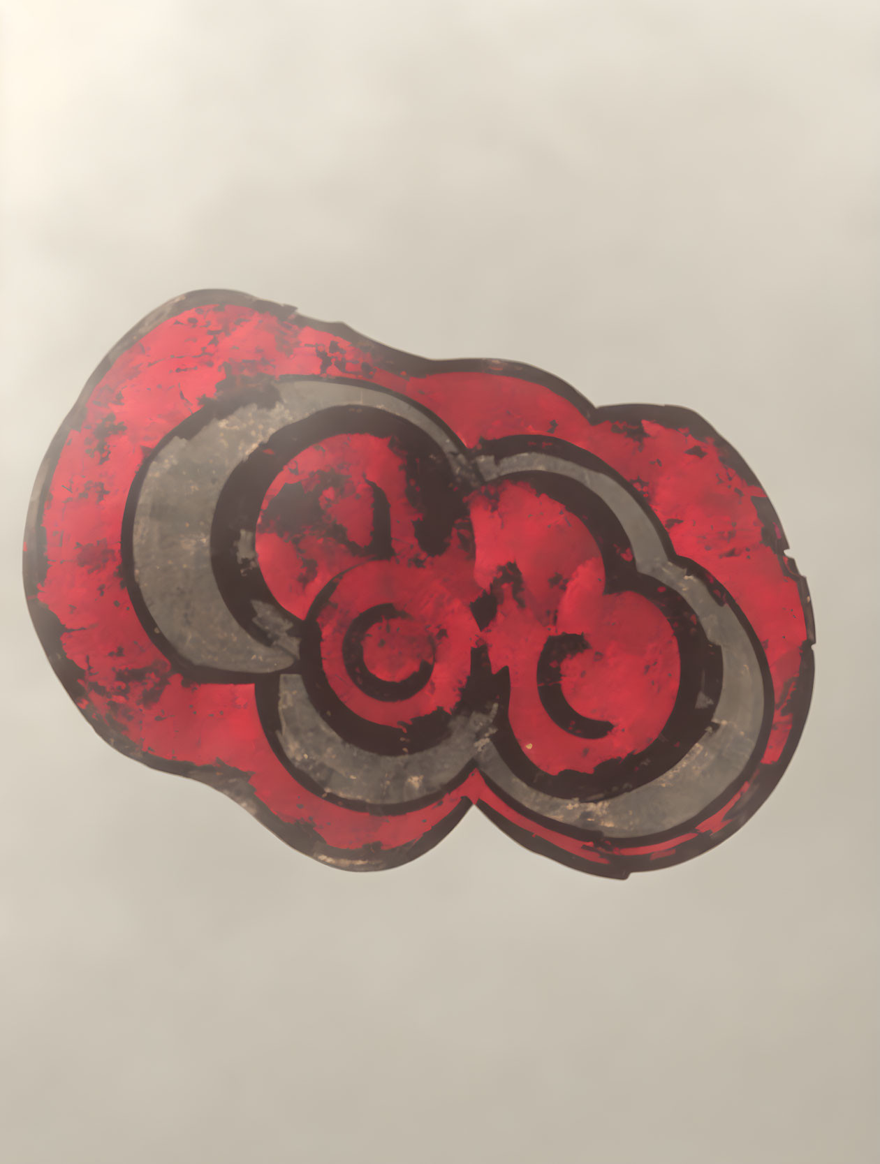 Red and Black Akatsuki Cloud Symbol on Pale Background