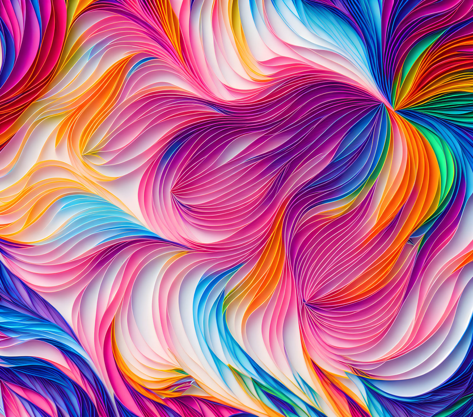 Colorful Abstract Swirls in Blue, Pink, Orange, and Yellow