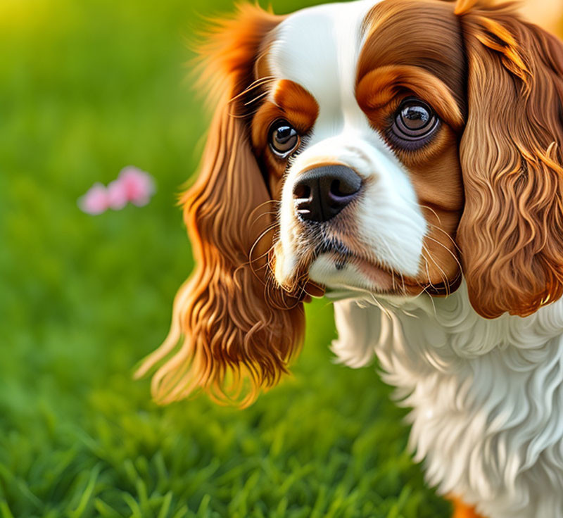 Cavalier King Charles Spaniel with White and Chestnut Fur