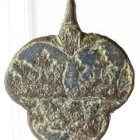 Turquoise Pendant with Arabesque Patterns and Floral Motif