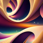 Vivid swirling abstract fractal art with smooth curves & central spiral.