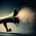 Vintage Megaphone Emitting Smoke on Dark Moody Background