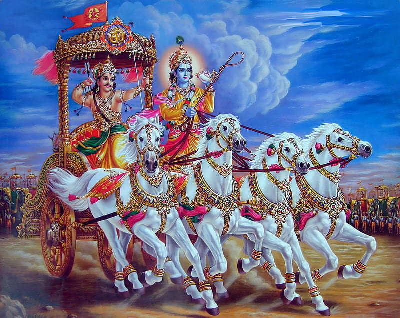 LORD KRISHNA WITH ARJUNA AT KRUSHETRA