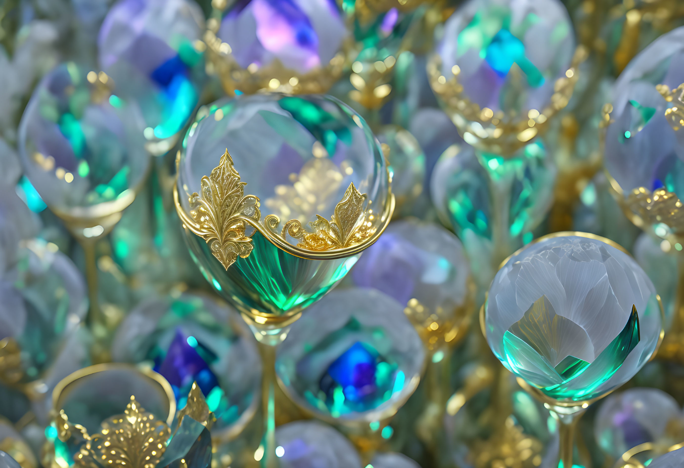 Golden Goblets and Iridescent Glass Spheres: Symbols of Wealth and Opulence