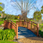 Tranquil Fantasy Forest with Wooden Bridge and Ethereal Light