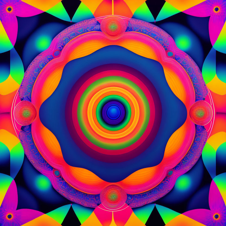 Colorful Symmetrical Kaleidoscopic Abstract Pattern