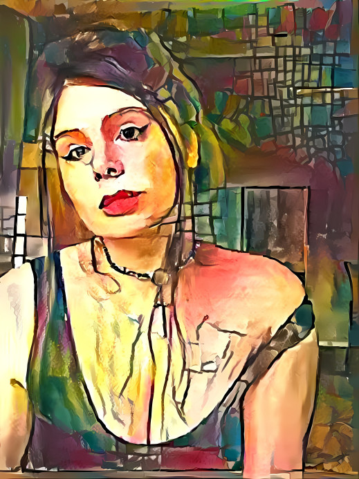 Woman in Black Dress - Water Colors